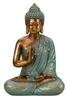 Buddha Figur 31,5cm türkis gold mit Lotusblume Produktbild-Vorschau 1
