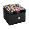 Farby Alkoholový popisovač Set 168 Twin Marker Felt Tip Pen Náhľad obrázku produktu 1