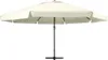vidaXL Parasol avec mât en aluminium 600 cm blanc sable Voir les images du produit 1