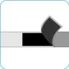 A close-up illustration of a black velcro strip being attached to a light gray fabric strip. Produktbild-Vorschau
