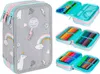Astuccio scuola a tre livelli con riempimento Unicorno con Anteprima dell’immagine prodotto 1