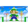 A pixelated representation of Luigi from Super Mario Bros. U Deluxe is shown in a sky-themed level with clouds, coins, and platforms. Produktbild-Vorschau