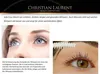 Marketing image for Christian Laurent beauty products, featuring close-ups of eyes and eyelashes, with descriptive text. Produktbild-Vorschau