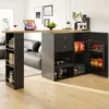 OKWISH Meuble Bar Pivotant 360° Avec 2 Tiroirs, Portes Voir les images du produit 3