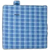 A folded picnic blanket with a blue and white plaid pattern. Produktbild-Vorschau