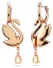 Swarovski Damen Drop-Ohrhänger Schwan Schwarz SWAN 5678047 Produktbild-Vorschau 3