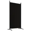 A black room divider with metal legs on a white background. Voir les images du produit