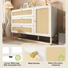 Flieks Kommode Wohnzimmerschrank Rattan mit 3 Schubladen Produktbild-Vorschau 5