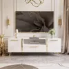 ONYX TV-Schrank auf goldenen Füßen, weiß glänzend, 158 cm, Produktbild-Vorschau 3