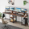 Iropro Schreibtisch Computertisch mit Monitorständer und 2 Produktbild-Vorschau 3