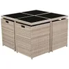 vidaXL 9-tlg. Garten-Essgruppe mit Auflagen Poly Rattan Produktbild-Vorschau 4