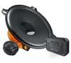 A set of car audio speakers and a crossover unit are displayed against a white background. Produktbild-Vorschau