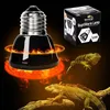 A black ceramic heat lamp with glowing orange heat effects, a product box, and two iguanas in a dark environment. Náhled obrázku produktu