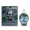 A product shot of a perfume bottle and its box, both featuring a skull design with jungle-themed graphics. Náhľad obrázku produktu