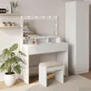 vidaXL Coiffeuse avec étagère Blanc 100 x 41 x 135 cm Bois Voir les images du produit 2