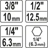 Sada adaptérov 3ks HEX 1/4, 3/8, 1/2 YT-04685 Náhľad obrázku produktu 7