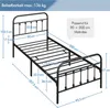Yaheetech Bettrahmen Metallbett Bettgestell aus Metall mit Produktbild-Vorschau 7