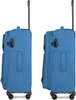 Two blue trolleys are shown side-by-side against a white background. Voir les images du produit