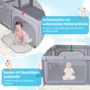COSTWAY 207x145cm Laufstall Baby, Laufgitter mit Netz, Produktbild-Vorschau 5