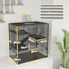 PawHut Hamsterkäfig für Zwerghamster, 4-stufig Nagerkäfig Produktbild-Vorschau 3