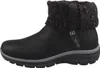 Side view of a black boot with a knitted cuff. Voir les images du produit