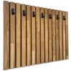 Kleiderhaken Holz Eiche Schwarz – Wandgarderobe Paneel Produktbild-Vorschau 1