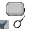 A transparent protective case for AirPods Pro 3, shown with a black lanyard and carabiner clip. Produktbild-Vorschau