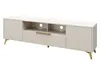 A white TV stand with gold accents. Náhľad obrázku produktu