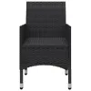 vidaXL 3-tlg. Bistro-Set Poly Rattan und Hartglas Schwarz - Produktbild-Vorschau 8