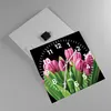 Wanduhr - Quadrat - Glasuhr - Tulpen Blumenstrauß Tau Produktbild-Vorschau 2
