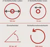 Diagrams illustrating technical specifications of a grinding wheel. Produktbild-Vorschau