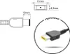 Diagrams and a close-up photo of a laptop power adapter connector. Náhľad obrázku produktu