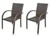 Two dark gray wicker-look chairs with armrests are shown against a white background. Produktbild-Vorschau
