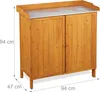 Tavolo da giardinaggio Relaxdays con mobile base, in legno, Anteprima dell’immagine prodotto 4