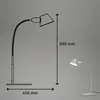 Tischlampe - Chromfarben matt - Metall - H 65 cm Produktbild-Vorschau 6