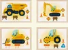 Baufahrzeuge Baustelle Walze Bagger Bilder 4er Set DIN A4 Produktbild-Vorschau 1