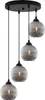 Lampada a sospensione RIFFLE nero 4 luci con globo di vetro Anteprima dell’immagine prodotto 1