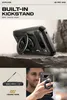 A phone case with a built-in kickstand and ring holder, shown in use and as a product shot. Náhľad obrázku produktu