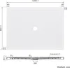 A technical drawing of a white rectangular shower tray with dimensions and specifications. Anteprima dell’immagine prodotto