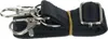 A black strap with metal clasps and a buckle, tied with a yellow rubber band. Produktbild-Vorschau