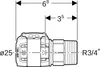 Geberit GE FlowFit, Übergang AG, Edelstahl, d25mm x R3/4, 1 Produktbild-Vorschau 4