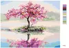 Zuty - Malen nach Zahlen - BLÜHENDE SAKURA AM SEE, 40x50 Produktbild-Vorschau 3