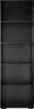 A tall, black, empty bookshelf with five shelves. Náhled obrázku produktu