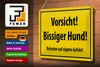 Blechschild Warnschild 30x20cm Vorsicht bissiger Hund Produktbild-Vorschau 3