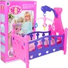 Puppenbett Mit Karussell-Bettdecke Und Kissen Gross Rosa Produktbild-Vorschau 1