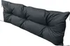A dark gray, tufted cushion for an outdoor sofa or bench, presented against a white background. Podgląd zdjęcia produktu
