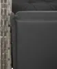 A close-up view of a gray rattan chair with a dark gray cushion. Produktbild-Vorschau