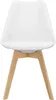A white chair with wooden legs on a white background. Podgląd zdjęcia produktu