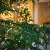 Close-up of a decorated Christmas tree branch with fairy lights. Produktbild-Vorschau