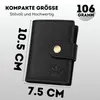 Slim Wallet Geldbeutel Schwarz Münzfach RFID-Schutz Leder Produktbild-Vorschau 4